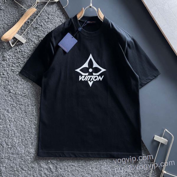 コピー ブランド 【人気ブログ掲載】  ルイ ヴィトン LOUIS VUITTON 半袖Tシャツ 2色可選 2025年モデル入荷
