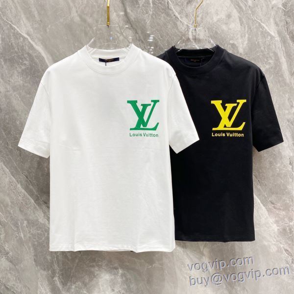 海外セレブ定番愛用 ブランドスーパーコピー ルイ ヴィトン LOUIS VUITTON 2025春夏季超人気 半袖Tシャツ 2色可選