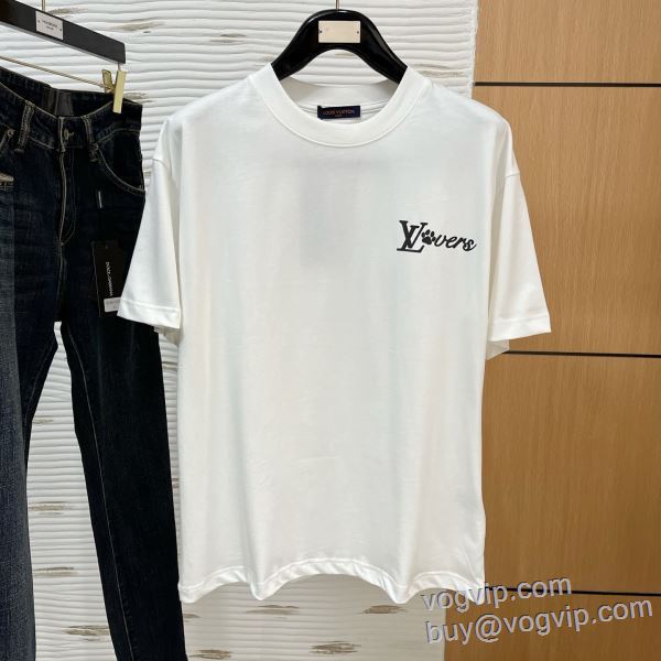 半袖Tシャツ 入手困難！ ルイ ヴィトン ブランドスーパーコピー 2025春夏新作 2色可選