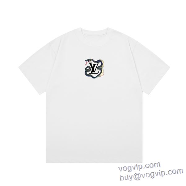 首胸ロゴ ルイ ヴィトン LOUIS VUITTON 半袖Tシャツ vogブランド コピー 優良店 2025新作登場