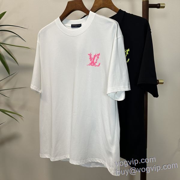 2025超特価安い ルイ ヴィトン ブランド 偽物 通販 完売品！ 半袖Tシャツ 2色可選
