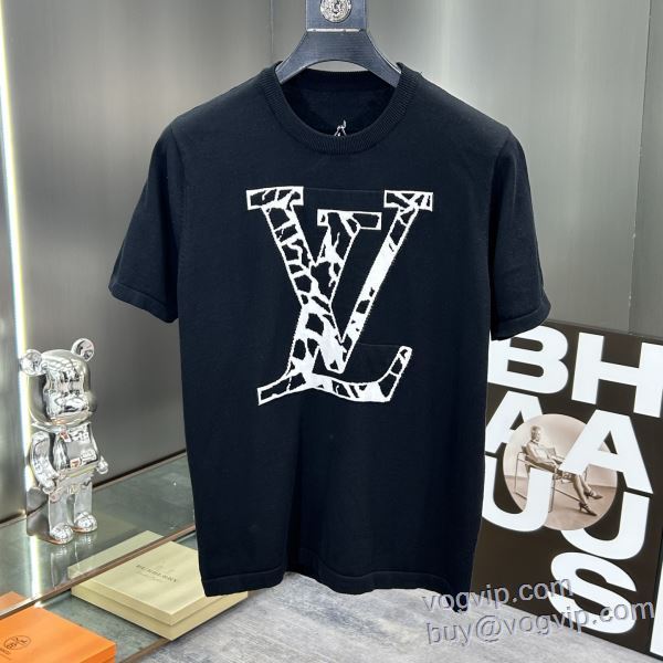 2025驚きの破格値大得価 ルイ ヴィトン LOUIS VUITTON ブランド 偽物 通販 半袖Tシャツ 一味違うケーブル編みが魅力満点