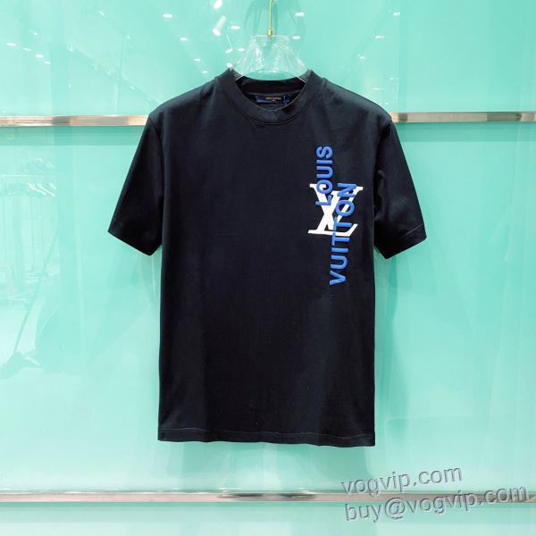 高級感溢れるデザイン ルイ ヴィトン LOUIS VUITTON コピーブランド 半袖Tシャツ 3色可選 2025驚きの破格値大得価