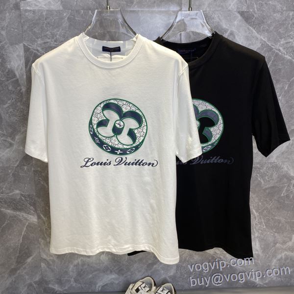 VOGブランドスーパーコピー 2025品質保証定番人気 半袖Tシャツ 2色可選 ルイ ヴィトン LOUIS VUITTON スタイルアップ効果