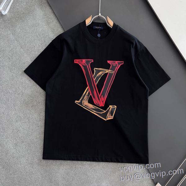 ルイ ヴィトン LOUIS VUITTON 2025人気セール高品質 ブランドスーパーコピー 激安専門店 半袖Tシャツ 2色可選 重宝するアイテム