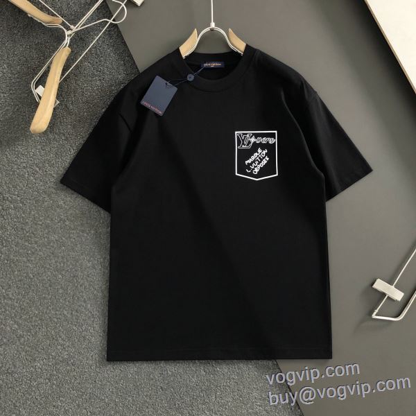 高級感ある スーパーコピー n級品 ルイ ヴィトン LOUIS VUITTON 半袖Tシャツ 2色可選 2025人気セール高品質