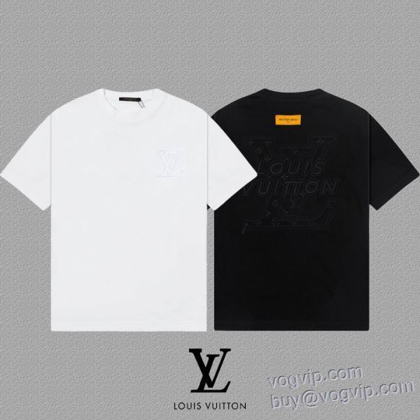 個性的なデザ ルイ ヴィトン ブランドコピー 半袖Tシャツ 2色可選 LV201 2025春夏季超人気