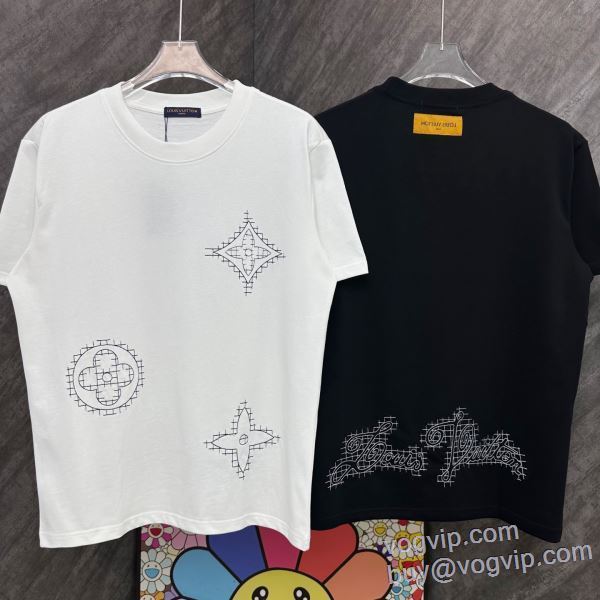 2025お得100%新品 ルイ ヴィトン LOUIS VUITTON ブランドコピー 半袖Tシャツ 2色可選 LV212 サイズ豊富