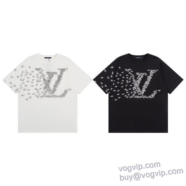 ファッション 人気 半袖Tシャツ 2色可選 ルイ ヴィトン LOUIS VUITTON 2025お買い得セール LV222 VOGコピー