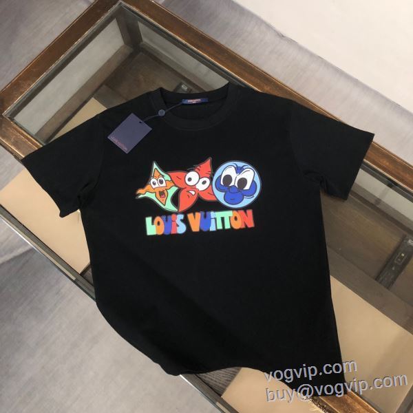 2025格安通販 ルイ ヴィトン LOUIS VUITTON ブランド 偽物 通販 抜群な楽チン感ある大定番 半袖Tシャツ 2色可選 LV245