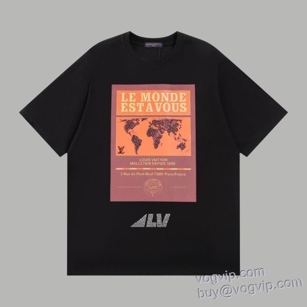 注目のアイテム スーパーブランドコピー品質保証 ルイ ヴィトン LOUIS VUITTON 半袖Tシャツ 2色可選 LV265 2025品質保証定番人気