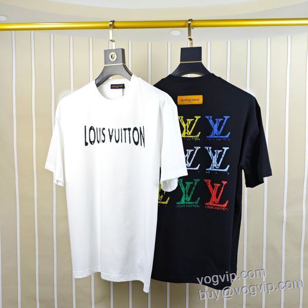 高級感を備えている LOUIS VUITTON ルイ ヴィトン 2025人気セール高品質 半袖Tシャツ 2色可選 LV270 スーパーコピー