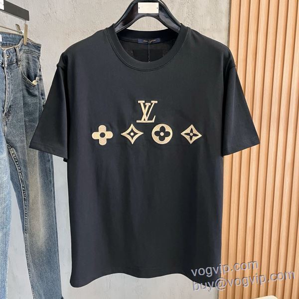 流行り 半袖Tシャツ 2色可選 ルイ ヴィトン LOUIS VUITTON 2025人気定番低価 LV273 ブランド 偽物 通販