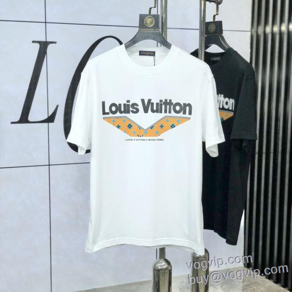 2025数量限定安い ルイ ヴィトン LOUIS VUITTON 今話題の最新作 半袖Tシャツ 2色可選 LV276 偽物ブランド