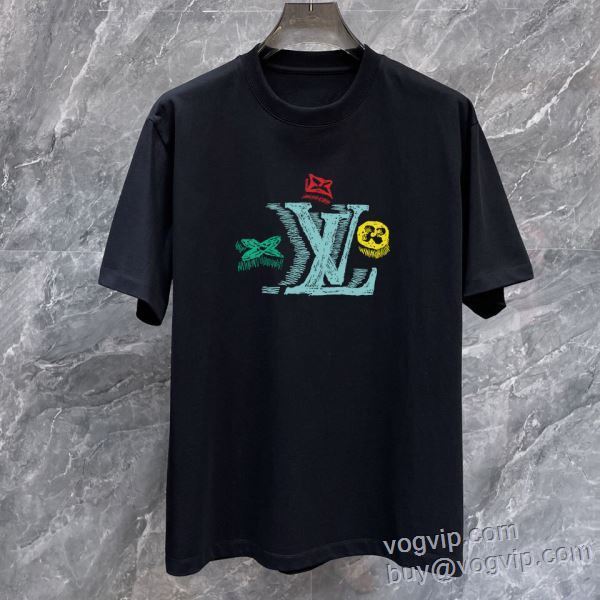 半袖Tシャツ 2色可選 著名人の着用 スーパーコピー 激安 ルイ ヴィトン LOUIS VUITTON 2025新商品！ LV285