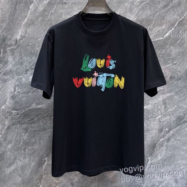 売れ筋！ 半袖Tシャツ 2色可選 ブランドスーパーコピー ルイ ヴィトン LOUIS VUITTON 2025新作入荷格安 LV289