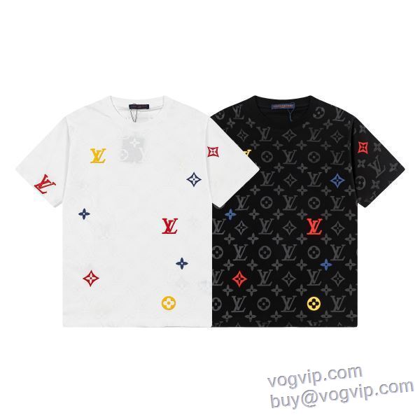 2025最安値セール ルイ ヴィトン LOUIS VUITTON 抜群の雰囲気が作れる! VOGブランドスーパーコピー 半袖Tシャツ 2色可選 LV291