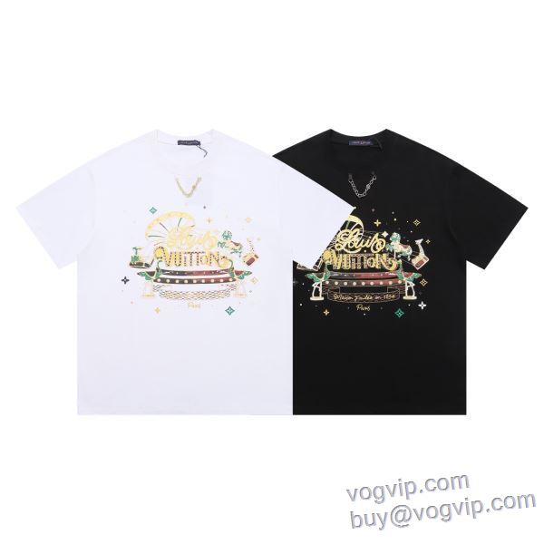 LOUIS VUITTON スーパーコピー信用できるサイト 2025最安値セール ルイ ヴィトン 半袖Tシャツ 2色可選 LV294 めちゃくちゃお得