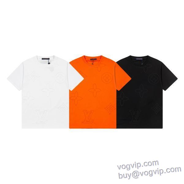 2025年モデル入荷 ルイ ヴィトン LOUIS VUITTON 業界高品質スーパーコピー 半袖Tシャツ 3色可選 LV296 首胸ロゴ
