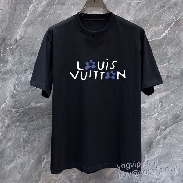 プレゼントに ルイ ヴィトン LOUIS VUITTON vogブランド コピー 優良店 半袖Tシャツ 2色可選 LV301 2025最新入荷