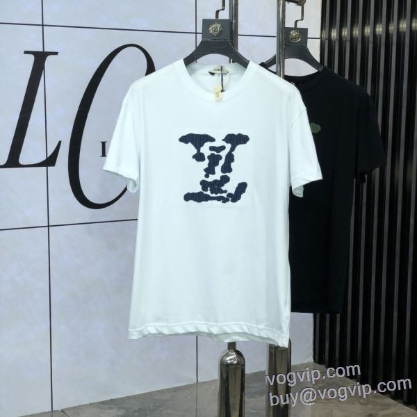 超レア 半袖Tシャツ 2色可選 ルイ ヴィトン LOUIS VUITTON ブランドコピー激安販売 2025春夏季超人気 LV306