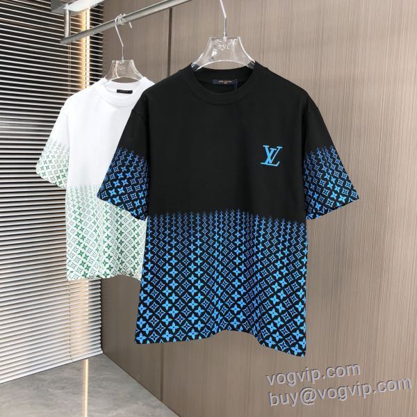 LOUIS VUITTON ブランドコピー 2025超激得品質保証 ルイ ヴィトン 半袖Tシャツ 2色可選 LV329 落ち着いた感覚