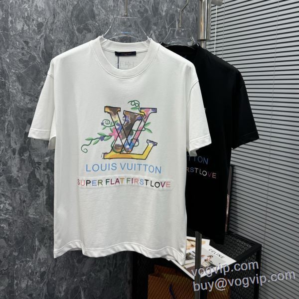 大人っぼい 半袖Tシャツ 2色可選 LV330 ルイ ヴィトン LOUIS VUITTON 2025超激得品質保証 VOGブランドスーパーコピー