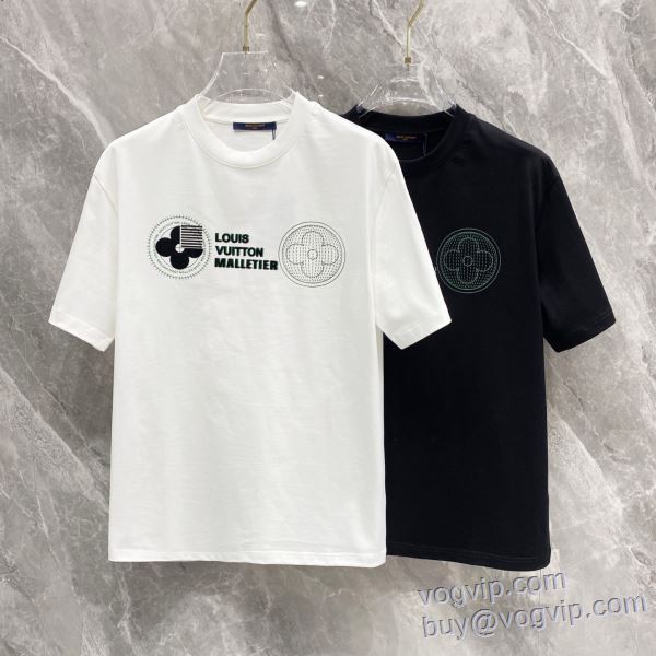 2025高品質 半袖Tシャツ 2色可選 ムダな装飾を排したデザイン ルイ ヴィトン LOUIS VUITTON LV332 ブランドスーパーコピー 激安専門店