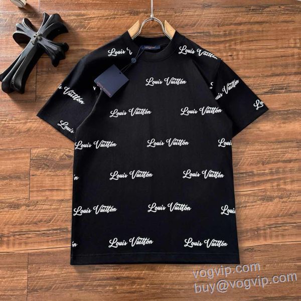 スタイリッシュな印象 ルイ ヴィトン LOUIS VUITTON 2025春夏新作 半袖Tシャツ 2色可選 LV335 業界高品質スーパーコピー