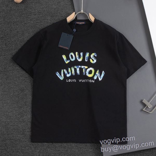 2025高評価 ルイ ヴィトン LOUIS VUITTON 2色可選 半袖Tシャツ LV340 vogブランド コピー 優良店 ファッション 人気