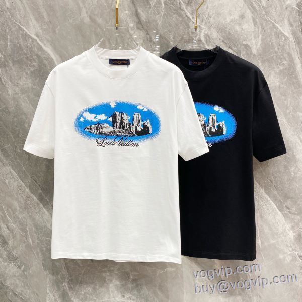 2025品質保証安い ルイ ヴィトン LOUIS VUITTON 半袖Tシャツ スーパーコピー 2色可選 LV352 ランキング商品