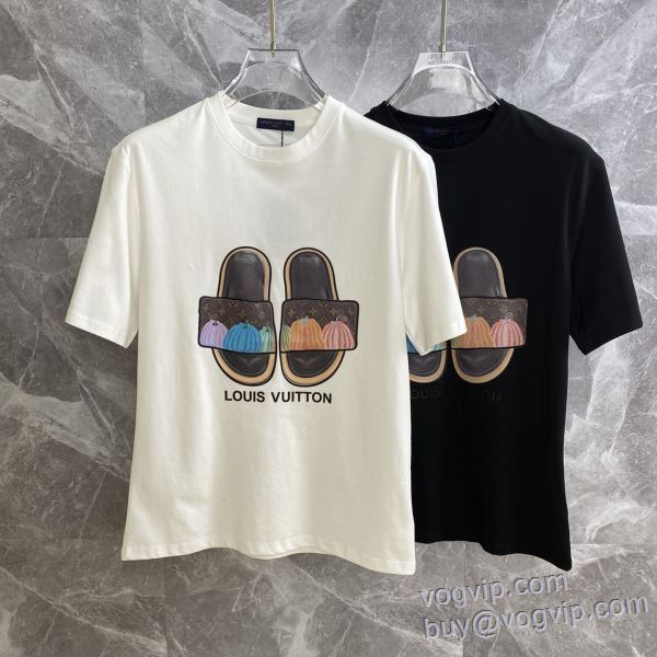半袖Tシャツ 2色可選 ルイ ヴィトン 偽物ブランド 2025限定セール新品 LV370 雑誌掲載アイテム
