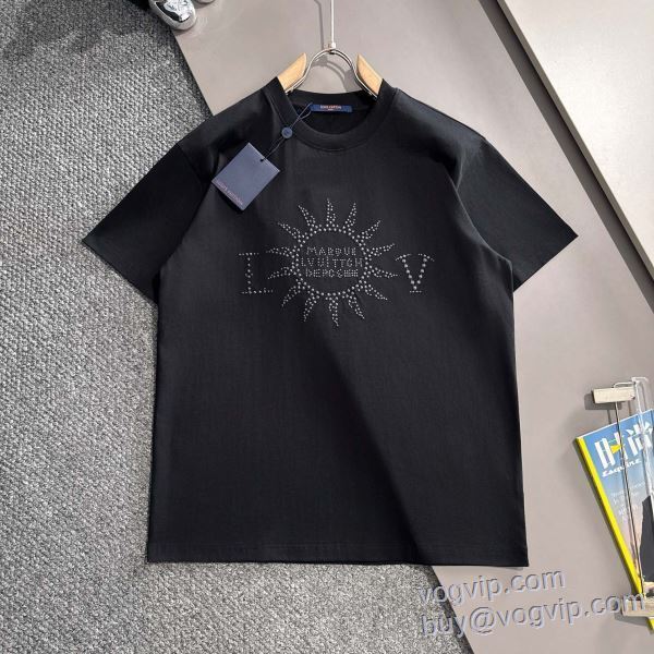 人気 ランキング ルイ ヴィトン LOUIS VUITTON ブランド 偽物 通販 半袖Tシャツ 2色可選 LV377 2025最安値お得