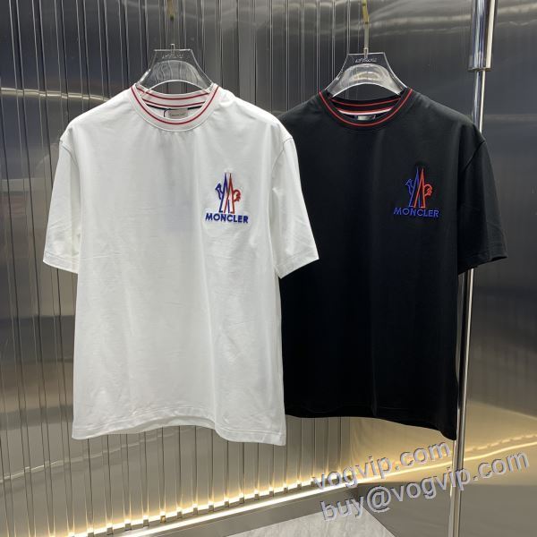 変わらない人気を誇る モンクレール MONCLERブランド 偽物 通販 2025最安値定番 半袖Tシャツ 2色可選