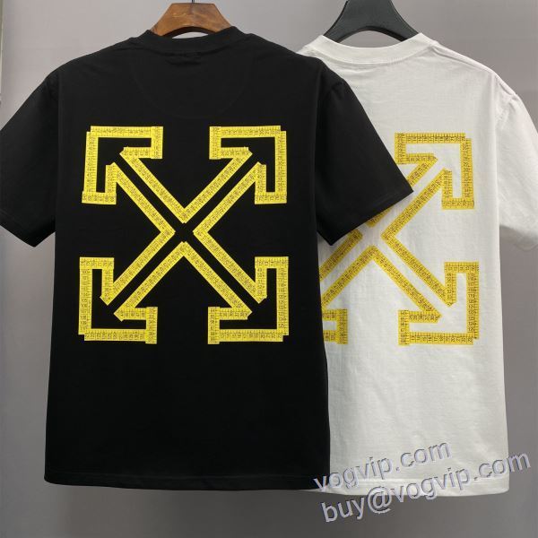 オフホワイト ブランドコピー 選べる極上 半袖Tシャツ 2色可選 2025爆買い豊富な