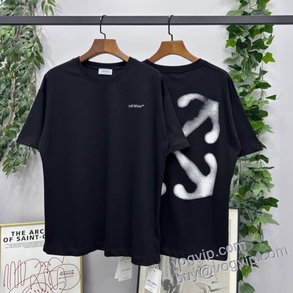 2025お得セール オフホワイト OFF-WHITE 偽物ブランド 半袖Tシャツ お洒落に魅せる