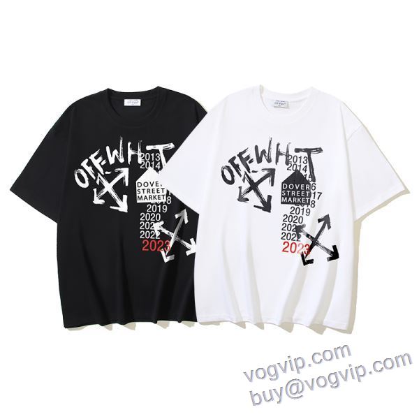 半袖Tシャツ 2色可選 今一番HOTな新品 オフホワイト OFF-WHITE 2025年モデル入荷 人気のスーパーブランドコピー品質保証