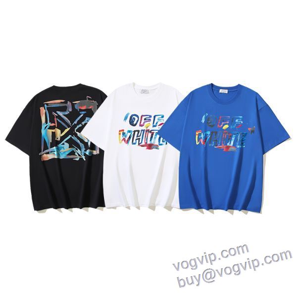 オフホワイト コピー 2025新作到着!! 半袖Tシャツ 3色可選 ショートパンツ 確定となる上品