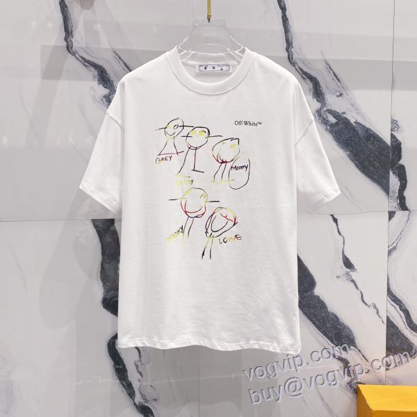 2025お買い得新作 オフホワイト OFF-WHITE スーパーコピー 激安 大人キレイに仕立てる  半袖Tシャツ 2色可選