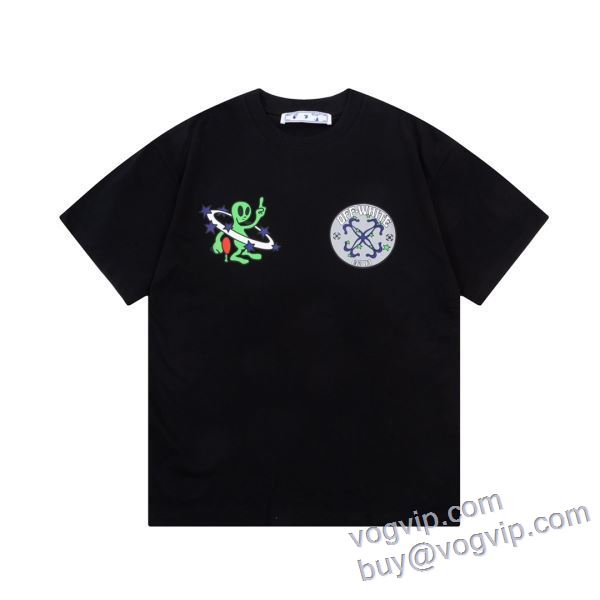 OFF-WHITE ブランドコピー 2025お得限定セール オフホワイト 半袖Tシャツ 2色可選 個性的なデザイン