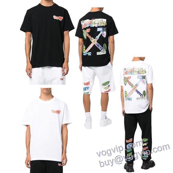 オフホワイト OFF-WHITE 2色可選 VOGコピー 2025HOT得価 半袖Tシャツ 可愛く上品な雰囲気