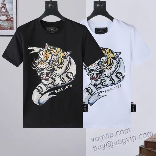 シックスタイルに活躍 フィリッププレイン コピーブランド 半袖Tシャツ 2色可選 2025春夏季超人気