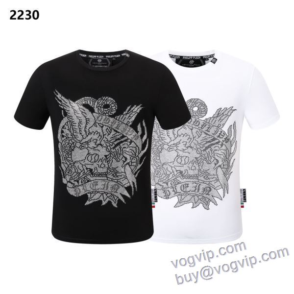 落ち着いた質感 フィリッププレイン 2025お買い得高品質 半袖Tシャツ 2色可選 PHILIPP PLEIN スーパーコピー