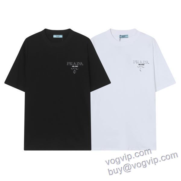 ファッション 人気 半袖Tシャツ 2色可選 プラダ PRADA 2025人気定番お得 スーパーコピー n級品