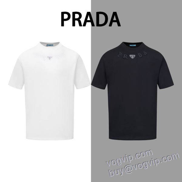 今一番HOTな新品 プラダ PRADA 半袖Tシャツ 2色可選 高品質なスーパーコピー商品 2025品質保証高品質