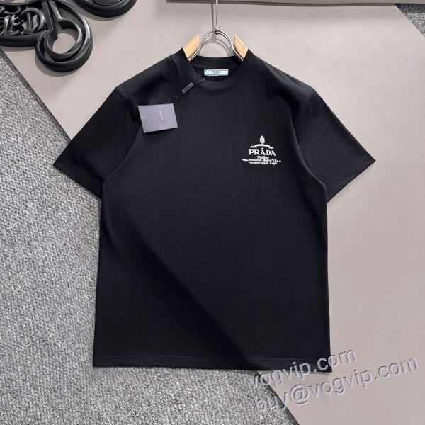 プラダ PRADA 2025驚きの破格値人気 半袖Tシャツ 2色可選 ブランドコピー激安販売 実用性に溢れるアイテム