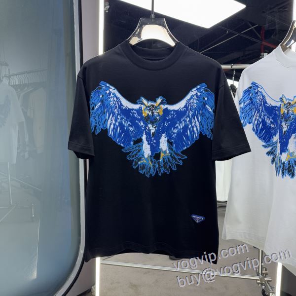一番人気の新作はこれ 半袖Tシャツ プラダ スーパーコピー 激安 2025激安大特価低価 2色可選