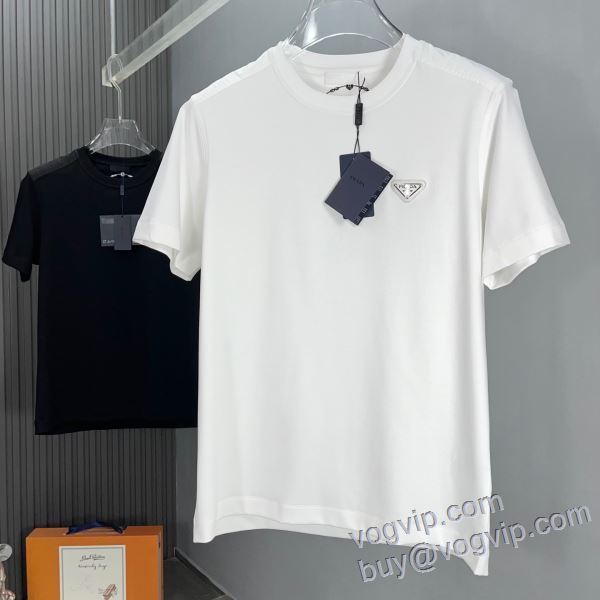 プラダ PRADA コピー ブランド 2025春夏新作 半袖Tシャツ 2色可選 洗練を十分に演出する