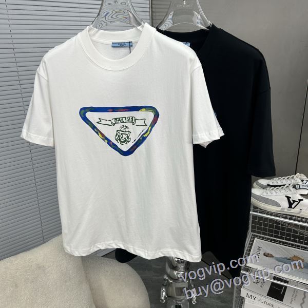 定番のアイテム プラダ PRADA スーパーコピー 激安 半袖Tシャツ 2色可選 2025春夏新作