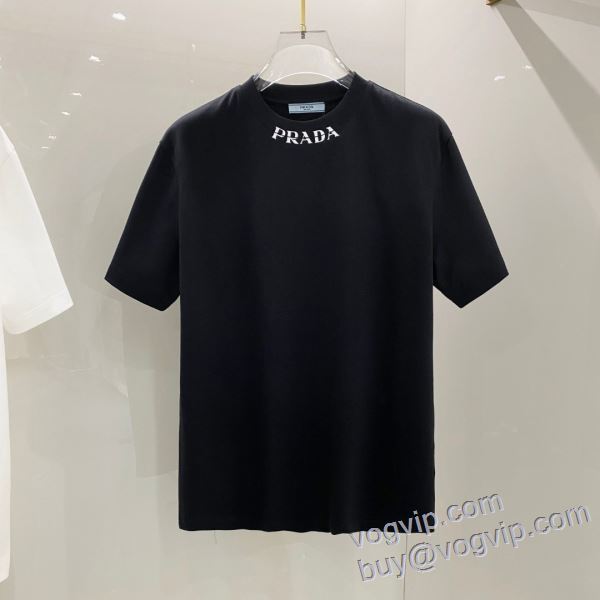 PRADA ブランドスーパーコピー 2025超激得大人気 プラダ 半袖Tシャツ 2色可選 人目を惹くデザイン
